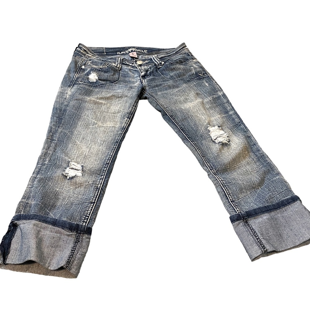 Butt Lift Almost Famous  Size 5 Distressed Jeans